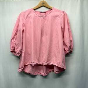 Bryn Walker Lucinda Shirt Primrose Pink 3/4 Sleeve Organic Cotton